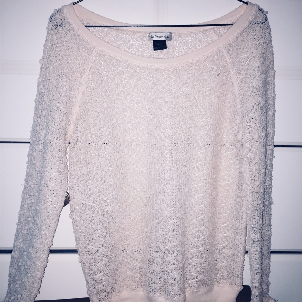 soft and see through white sweater